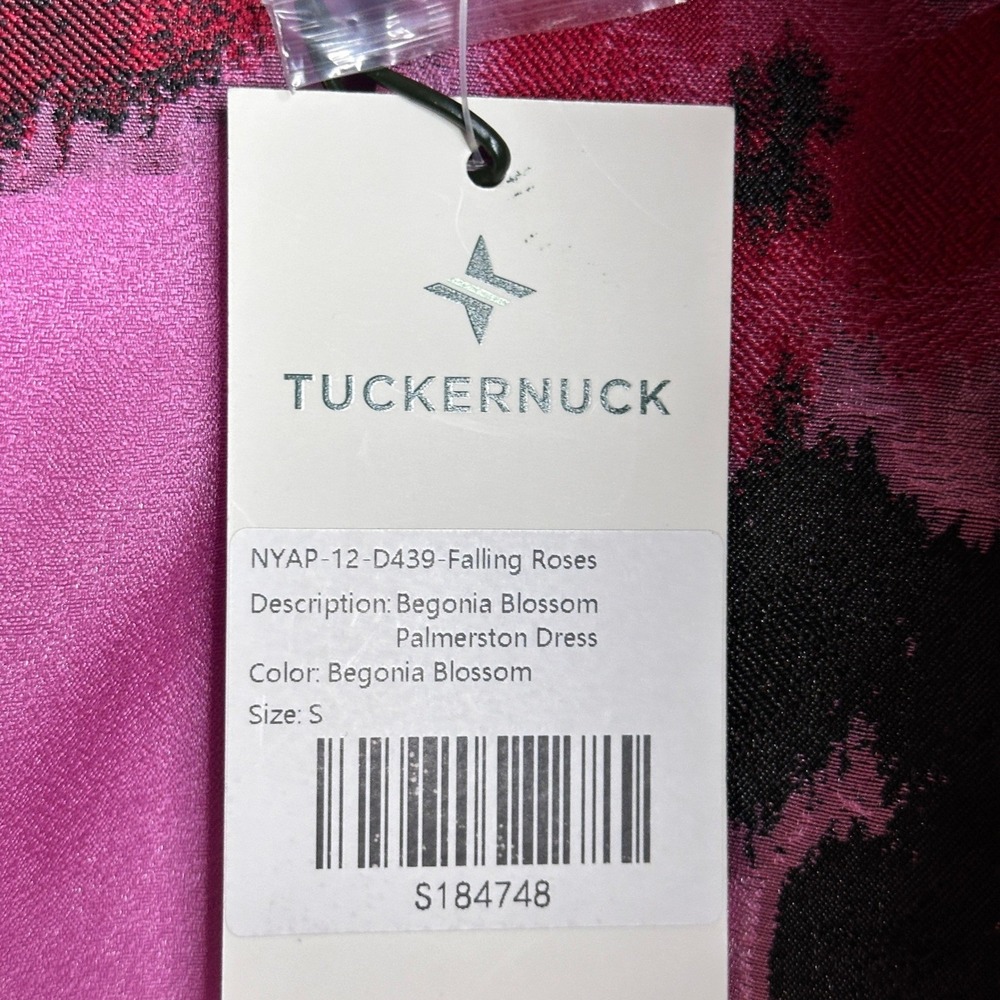 NWT TUCKERNUCK Pink Red Begonia Blossom Jacquard Palmerston Dress Small - Picture 6 of 13
